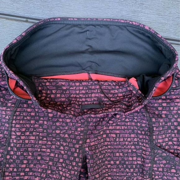 Lululemon Womens Activewear Leggings Pants Black Purple Geometric Pockets 6 - Picture 6 of 10